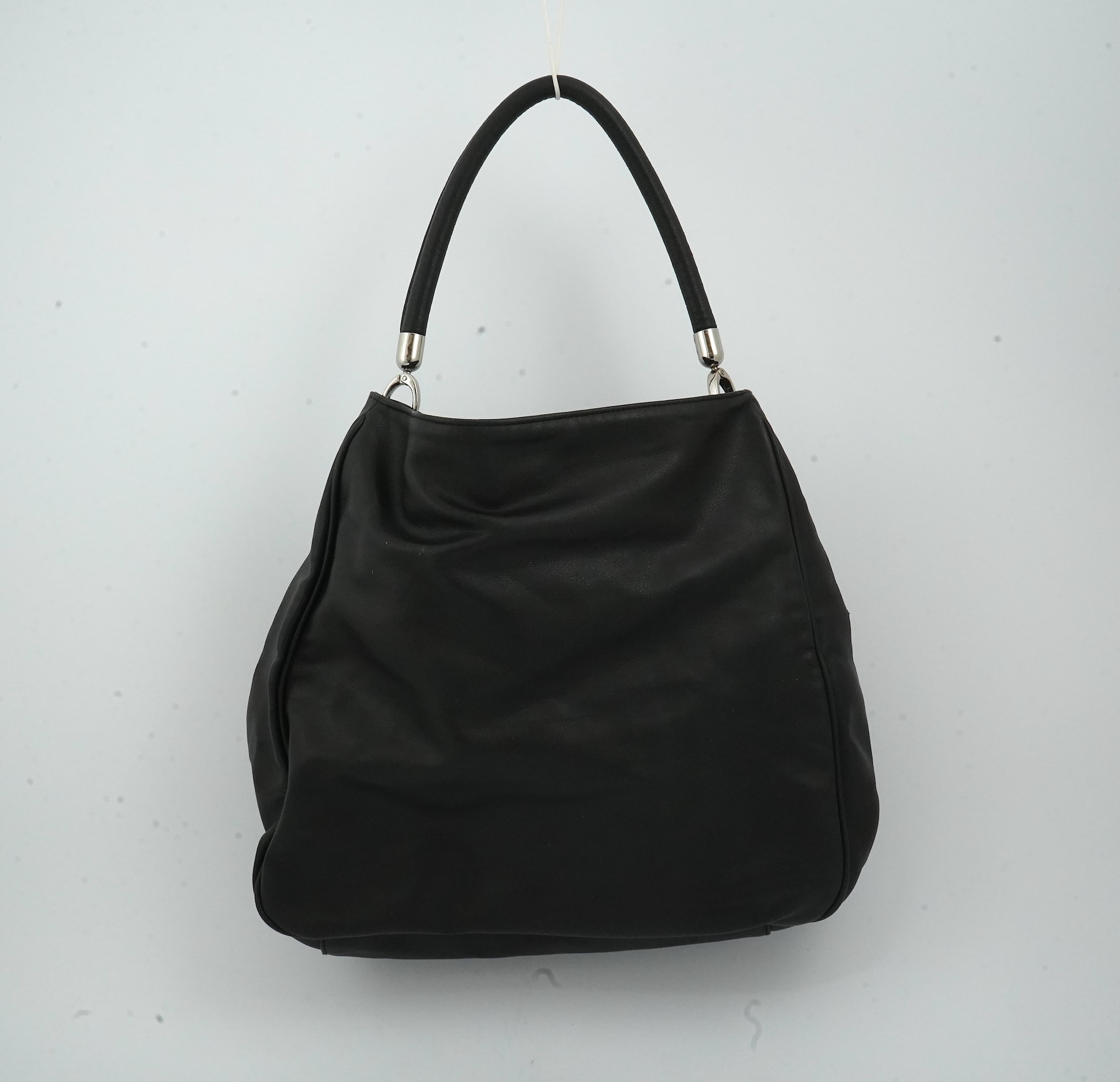 A black Thierry Mugler tote